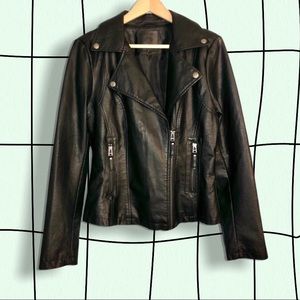 NWOT Max Studio Faux Leather Motorcycle Jacket